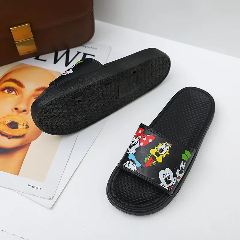 Сандалии и тапочки Disney для детей взрослых Нескользящие шлепанцы с мультяшным