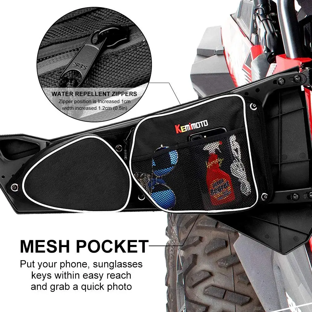 KEMiMOTO UTV для Polaris RZR XP 1000 900 X левый правый боковой дверной мешок защита колена для Can-Am Commander 1000 Боковая Сумка для хранения