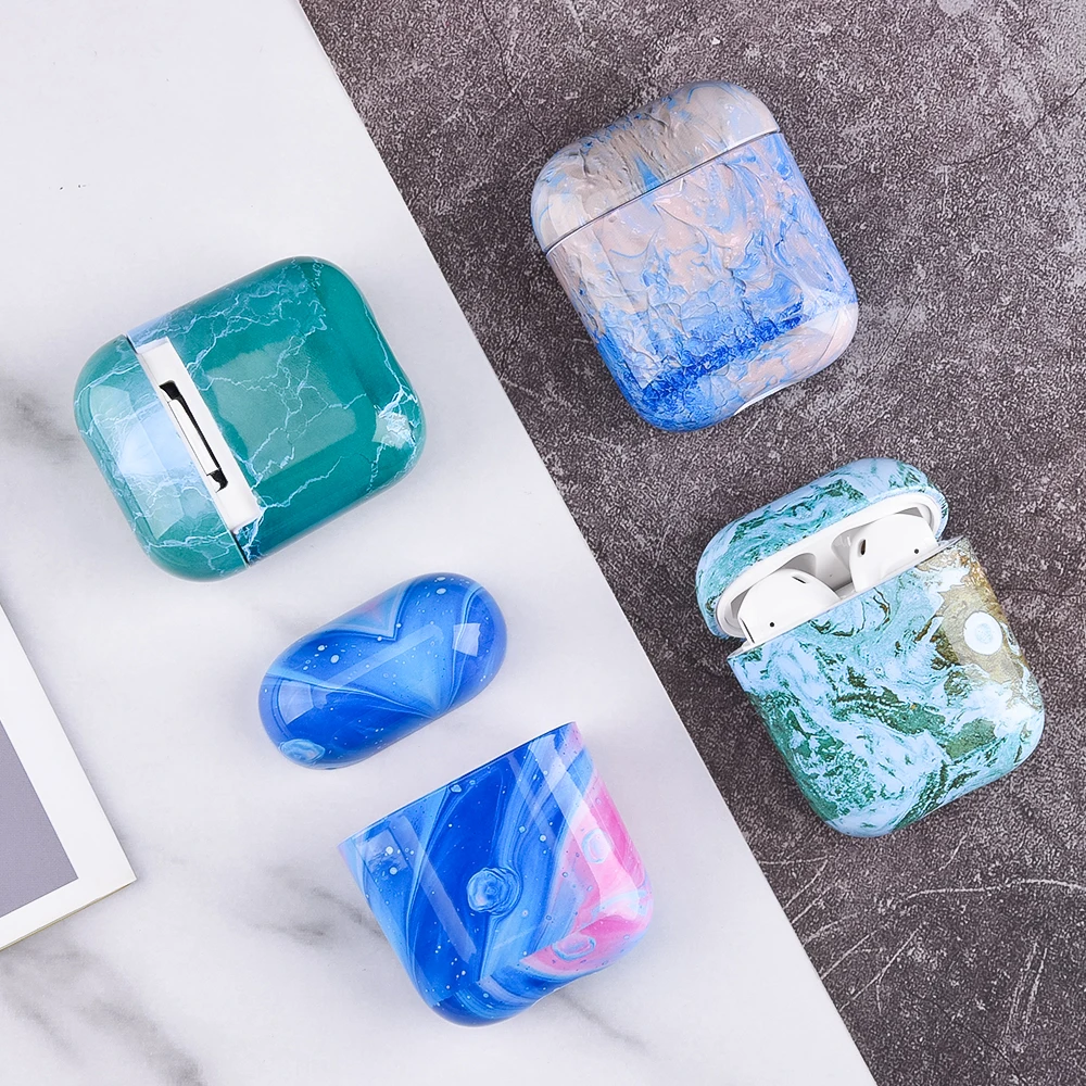 Чехол для Apple Airpods 2 1 мраморный узор чехол наушников Жесткий ПК зарядки AirPods Pro Air Pod