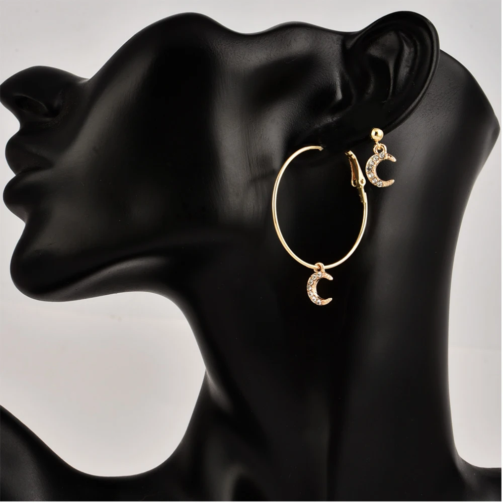 Набор серег-гвоздиков для женщин ювелирные украшения со звездой луной подвеской