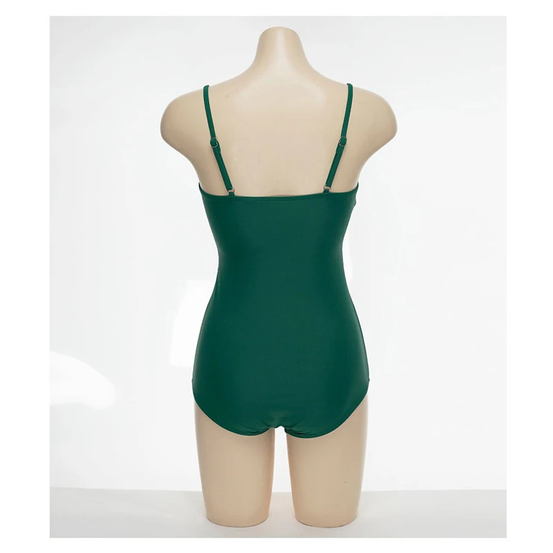 

Sexy Solid One-Piece Swimsuit Women Sexy New Off The Shoulder Swimwear Girl Deep-V Beach Bathing Suits Monkini Swimsuit XL