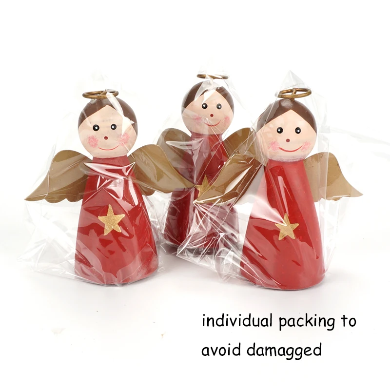 Новинка 2019 года рождественские украшения 1 шт. деревянные крылья Ангела красного