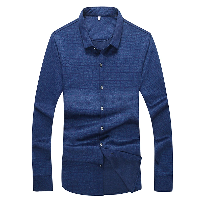 

plus size 8XL 7XL 6XL 5XL New Men Plaid Shirt Lapel Leisure Youth College student Long-sleeved Fashion and leisure Shirt