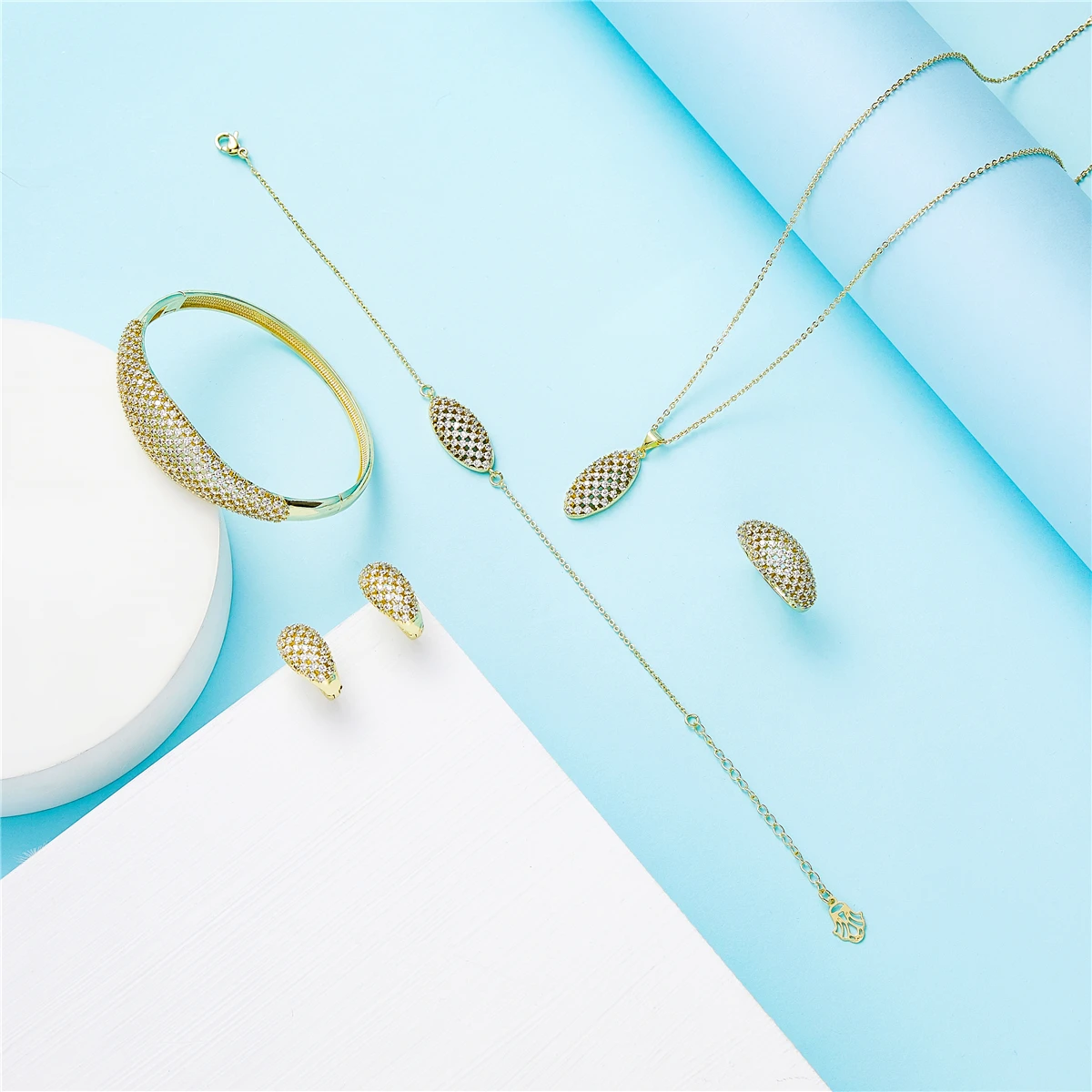 2020 Dec марокканский кафтан Свадебные Золотой набор украшений для женщин