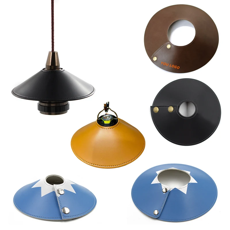 

Hollow Modern Leather Lampshade, Outdoor Camping Lamp Shade Replacement Thickened Cover Dust-proof Led Lampshade Decor