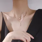 Ожерелье женское из серебра 925 пробы, с квадратными бриллиантами