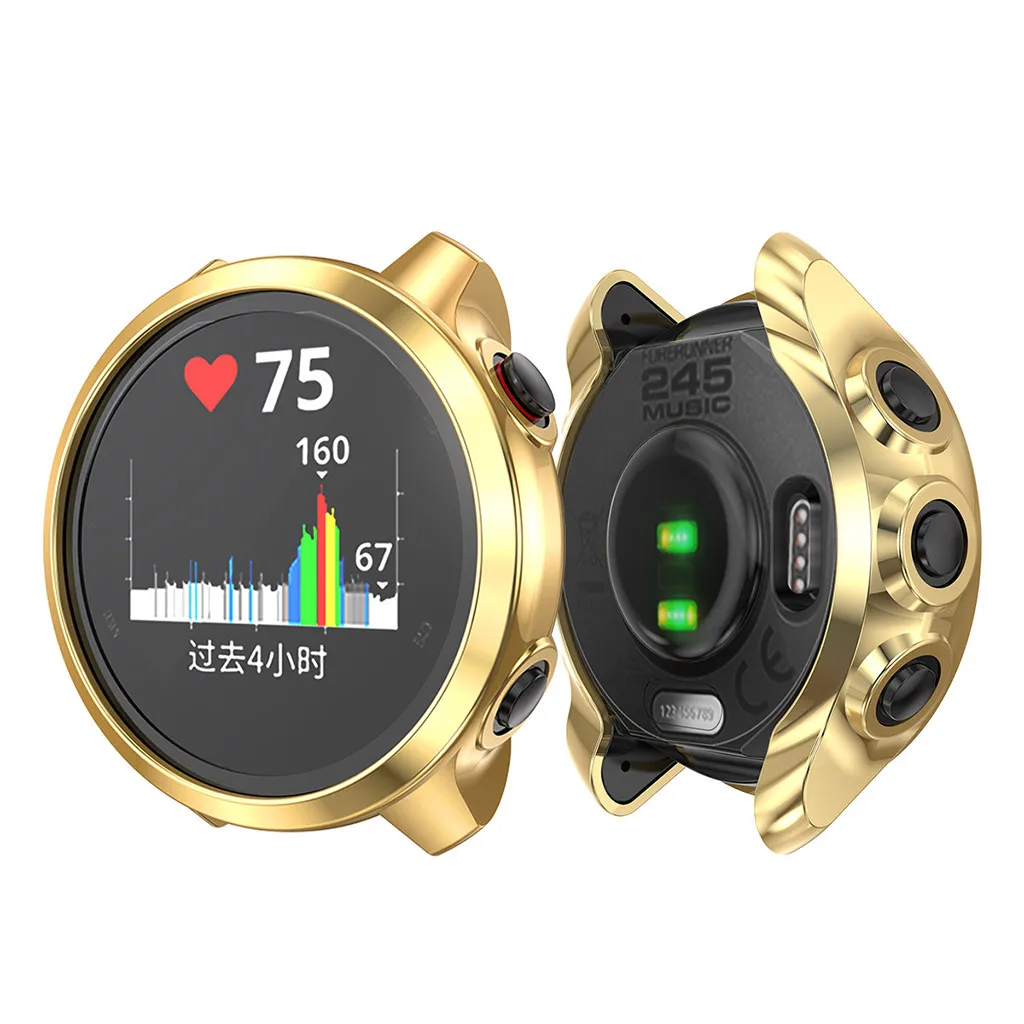 Ouhaobin Smart Watch Case For Garmin Forerunner 245 UltraSlim Electroplate Transparent TPU Cover 245M | Электроника