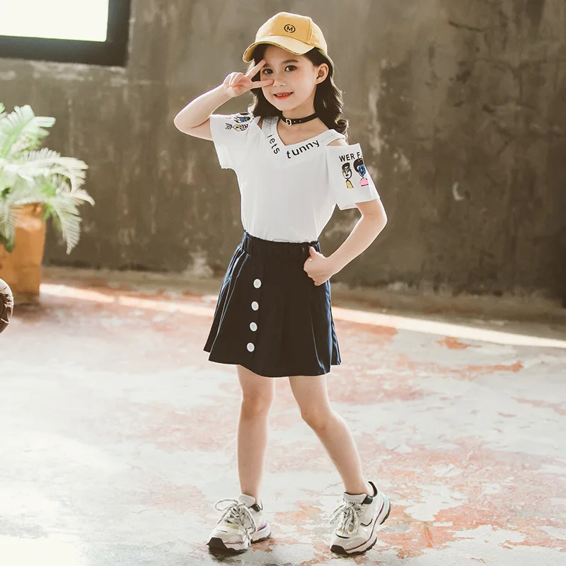 2021 летняя одежда для маленьких девочек Сексуальная футболка без бретелек + шорты