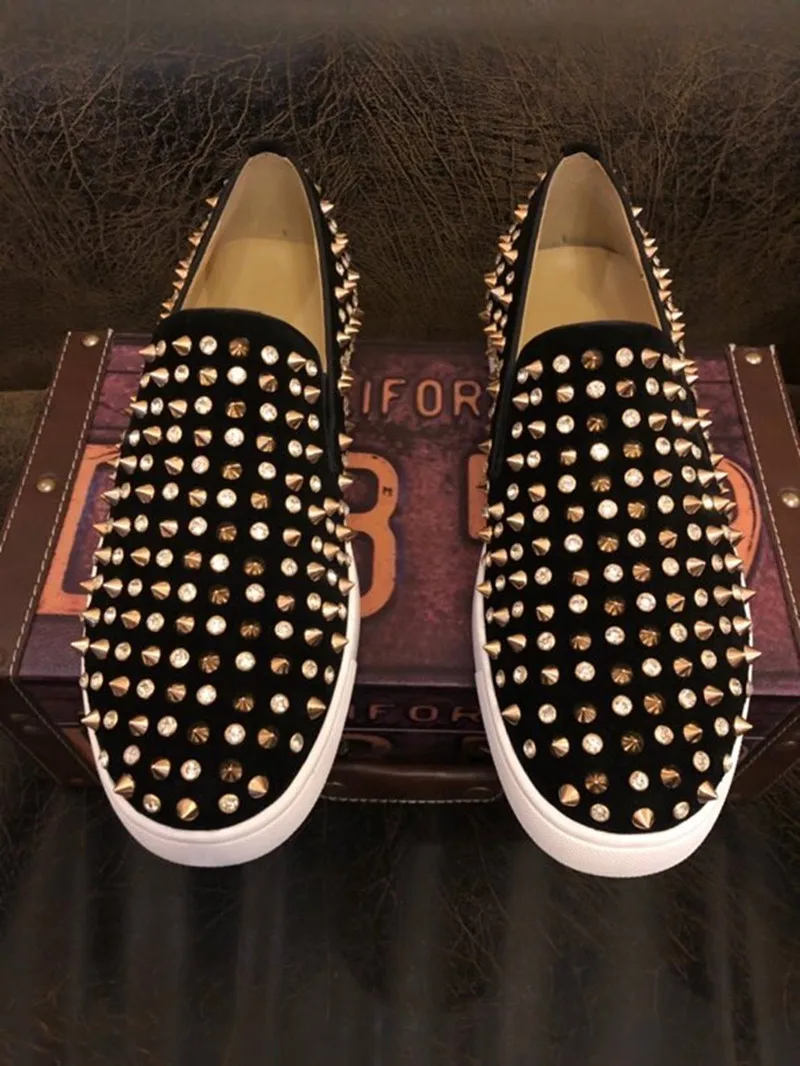 

Loafers Men's casual shoes Male sneakers spiked Trainers Custom shoes Classic Boat red bottom shoes for men with free shipping