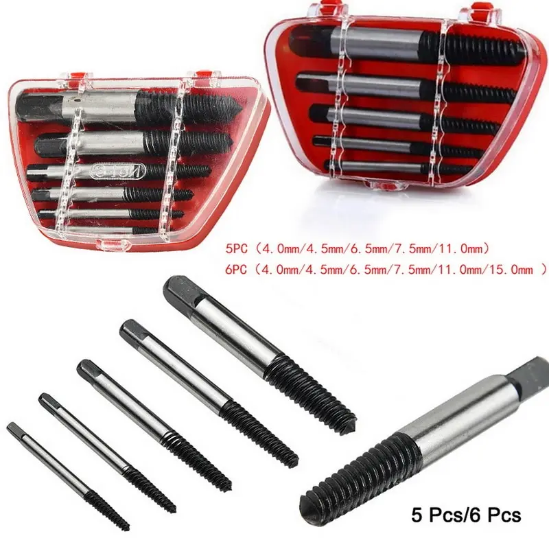 

5Pcs/Set Screw Extractor Set Damaged Screw Removal Tools with Storage Case screws removal tool Screw Extract Tool Bolt Remover
