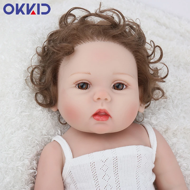 OKKID 45 см силиконовая кукла для всего тела игрушки девочек настоящая Реалистичная