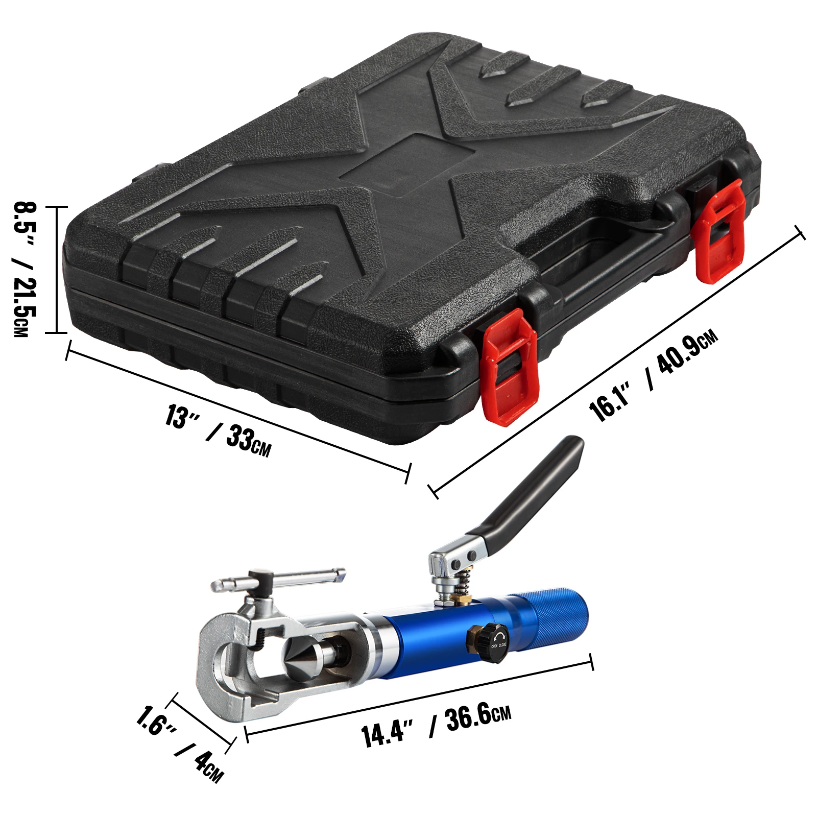 VEVOR 2 в 1 гидравлический набор инструментов для развальцовки 8 штампов 5-22 мм мягкий