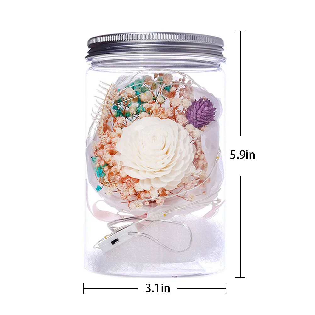 Гипсофиловый букет из сушеных цветов Звездные огни стеклянные украшения