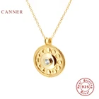 Автоклав реальные 925 Серебряное ожерелье для женщин в богемном стиле хиппи Moon медаль серебряные ювелирные изделия Очаровательная подвеска серебряная цепочка 18K воротник Joyero