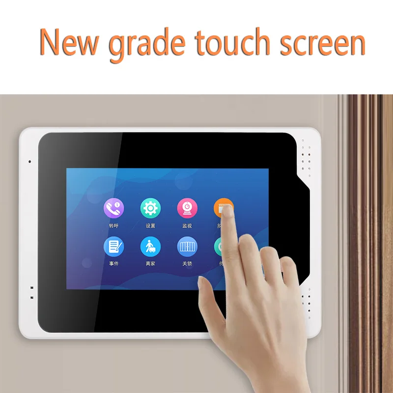 7 inch 2 Monitors Wired Wifi RFID Password Video Door Phone Intercom System Kit+ Electric Lock+ Wireless Remote Control unlock