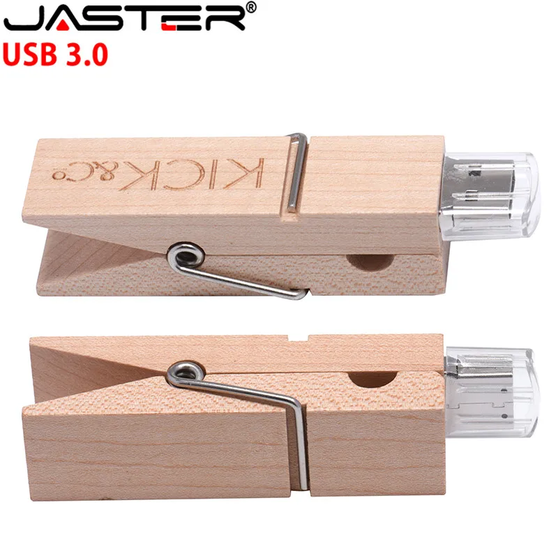 

JASTER usb 3.0 maple Wooden Clip usb flash drive pen drive 4GB 8GB 16GB 32GB maple wooden usb 3.0