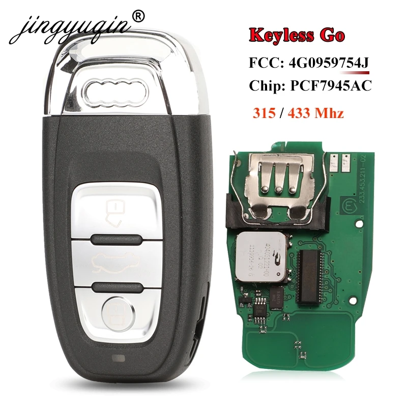 Jingyuqin 8T0959754F 3BTN полностью умный дистанционный автомобильный брелок для Audi A4 A5 A6L A7
