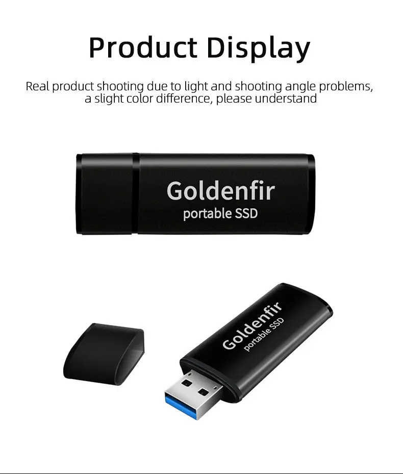 Goldenfir супер высокая скорость Портативный SSD USB 3,0 128 ГБ 256 512 1 ТБ внешний твердотельный накопитель