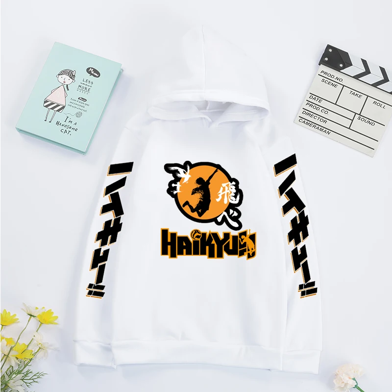 Толстовка Haikyuu с японским аниме длинным рукавом и хлопком черный пуловер для