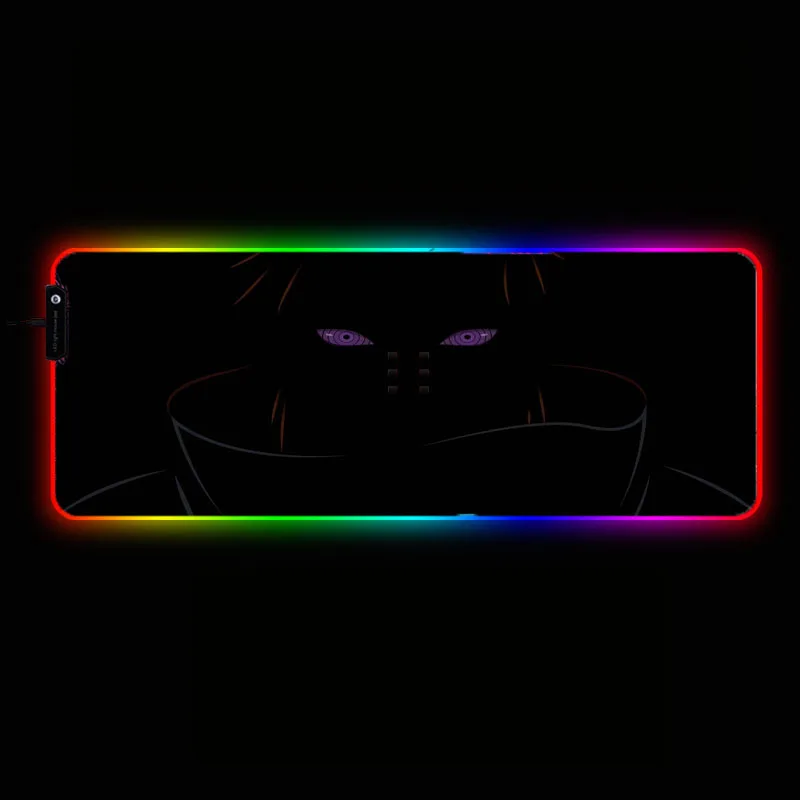 Аниме фиолетовые глаза светодиодный RGB USB Мышь Игровой Коврик Большой освещение
