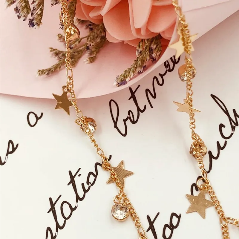 

Personality stylish lady necklace Bohemian style star crystal lady birthday gift