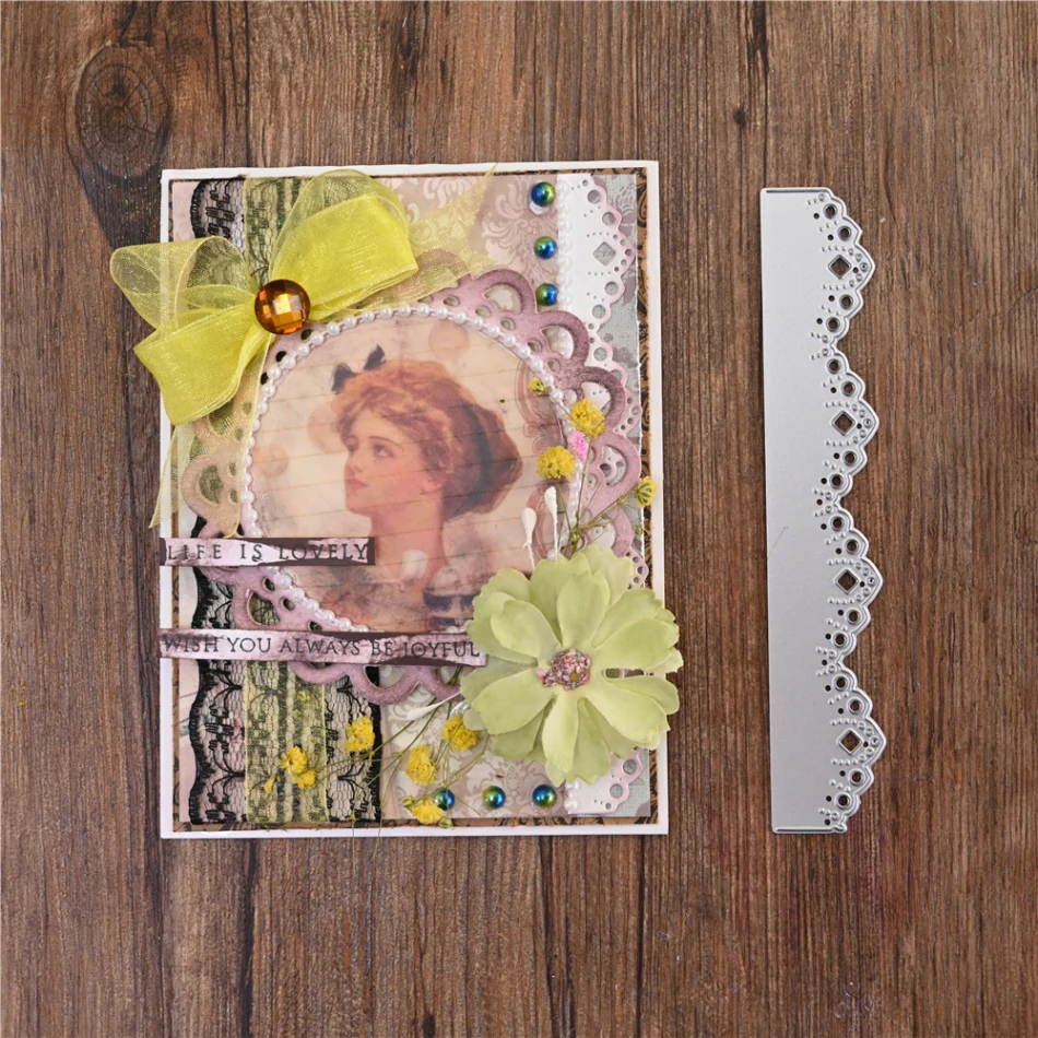 Металлические Вырубные штампы кружевная Цветочная рамка сделай сам скрапбукинг