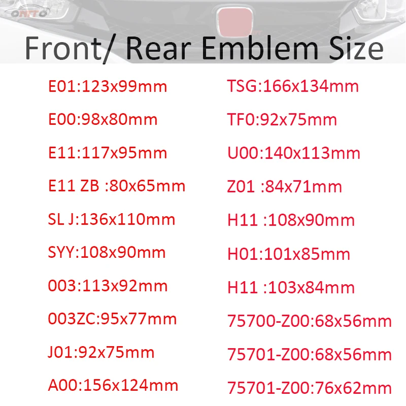 

1x/10x Car Decoration ABS Front Hood Rear Boot Emblem Badge Silvery/Red H Covers For CRV Civic Accord CITY Fit Pilot Crossroad