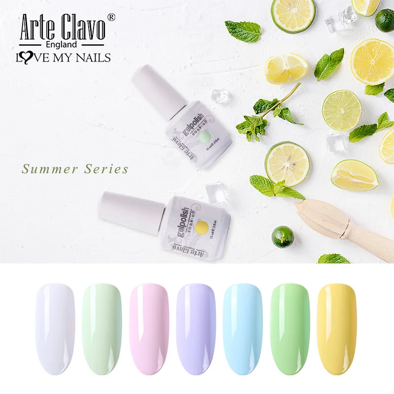 

Arte Clavo 15ml New Arrival Gel Nail Polish Summer Color Series Soak Off UV LED Hybrid Varnishe Lacquer Nail Art Manicure Polish