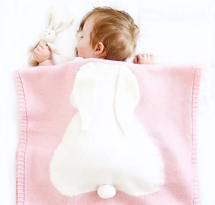 

Sleeping Blanket Knitting Baby Blanket Newborn Toddler Quilt for Baby Swaddle Knitted Blanket Baby Newborn 3D Plush Knit Swaddle