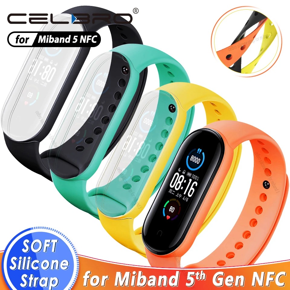 Силиконовый ремешок для Xiaomi Mi Band 5 сменный спортивный наручных часов Band5