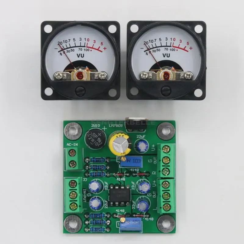 

Панель управления освещением VU Level с 2 счетчиками VU Meter с теплым цветом звукового давления 9 в-20 В переменного тока