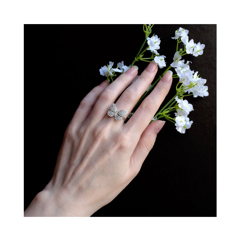 LUOTEEMI маленькая бабочка кольцо для женщин вечерние знакомства Роскошные чешские