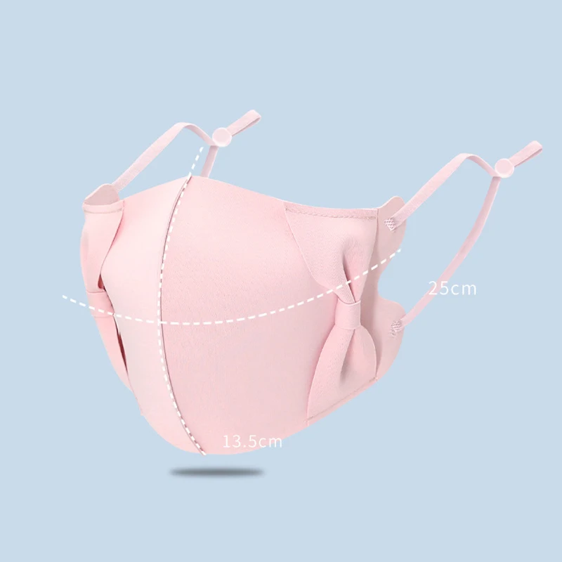 Маска женская из шелка Пылезащитная с 3D бантом регулируемая | Аксессуары для