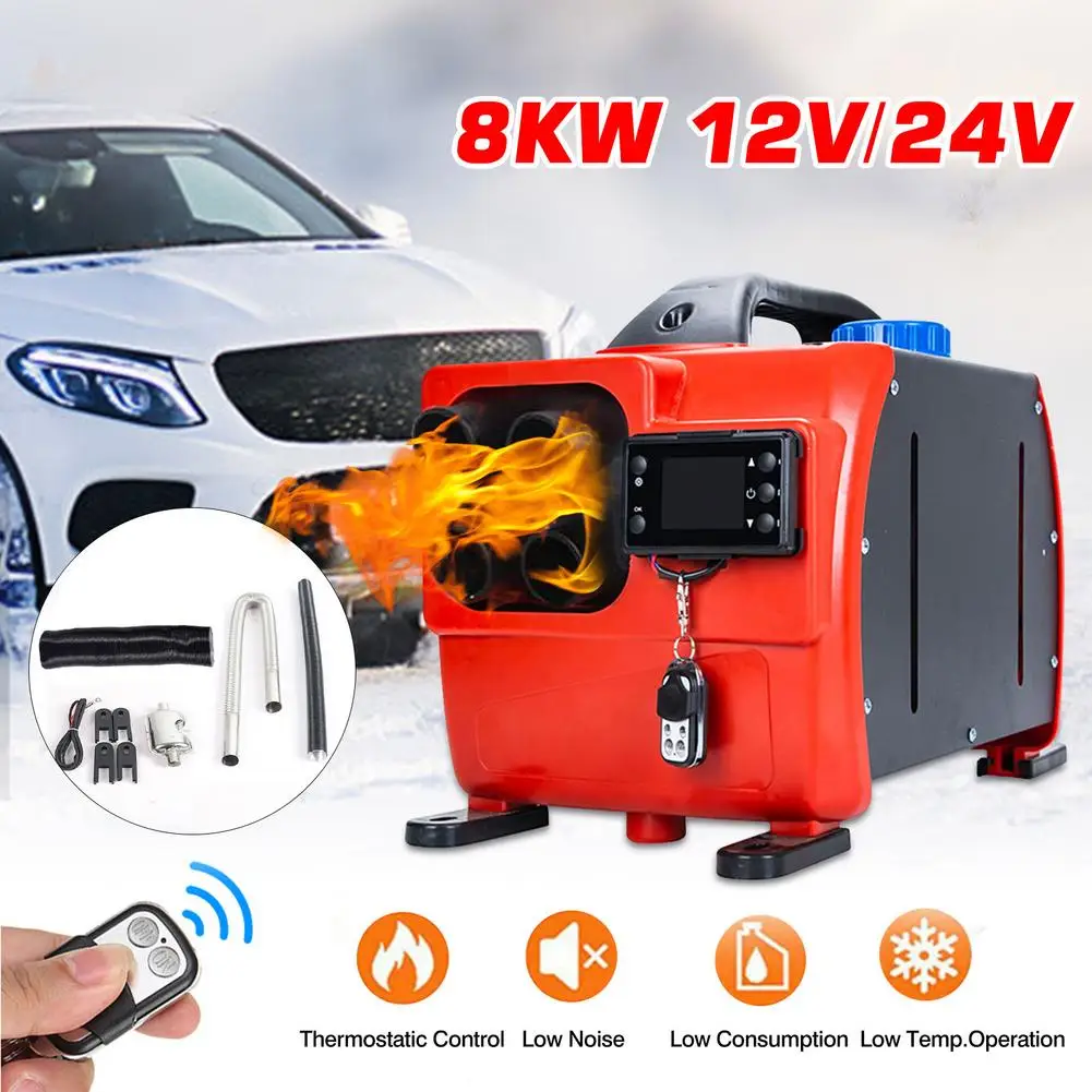 

All In One 8KW 12V/24V Car Heater Diesels Air Heater 4 Holes New LCD Monitor+Remote Parking Warmer For Car Truck Bus Boat RV
