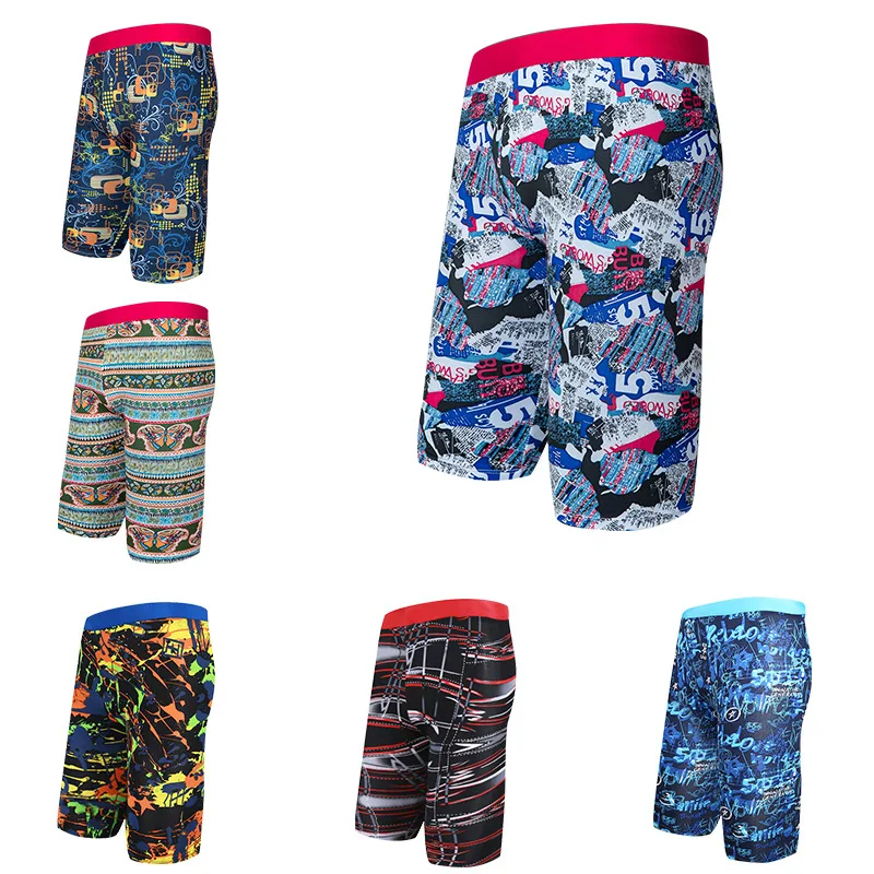 Новая летняя мужская одежда для плавания, купальный костюм, Maillot De Bain, купальные костюмы для мальчиков, шорты-боксеры, плавки, длина до колена, AA417