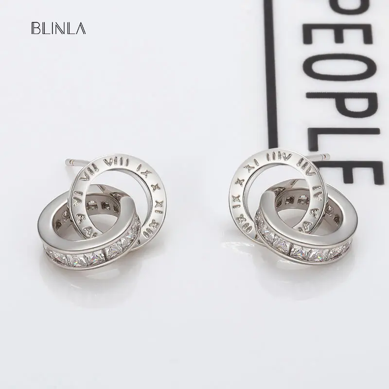 Женские серьги-гвоздики BLINLA из нержавеющей стали роскошные корейские серьги с