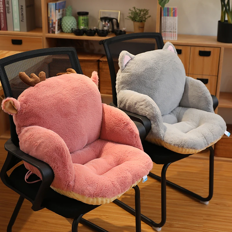 

Rabbit plush pillow Office waist cushion backrest integrated chair cushion sofa cushion lumbar sedentary seat