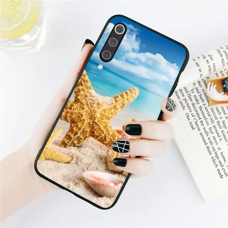 

shells and starfish beach sea Phone Case For Xiaomi Redmi note 7 8 9 t k30 max3 9 s 10 pro lite Luxury brand shell funda coque