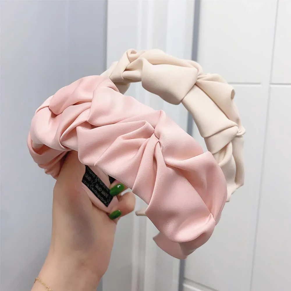 

New Fashion Women Hair Accessories Wide Side Flower Hairband Casual Soft Hair Hoop Headband Top Quality Wholesale