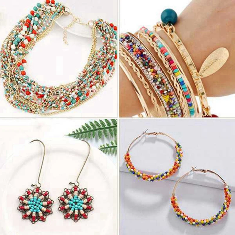 

24000 Pieces of Multicolor 2mm Pony Glass Seed Beads with Lobster Clasp, Open Jump Ring and Elastic Crystal Wire