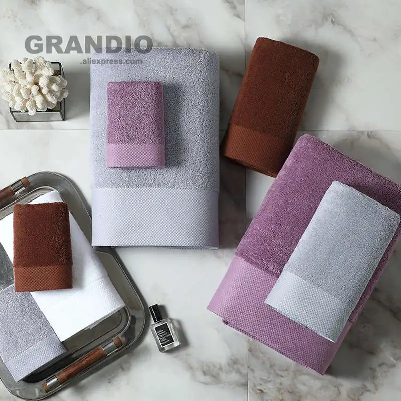 Thicken Cotton Bath Towel Set Bathroom Large Solid Colors Shower Hand Face Towels For Adults Sport Pool Swim Terry Washcloth | Дом и сад
