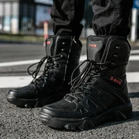 military boots men climb desert windproof shoes boys black mid claf boots mens autumn winter warm shoes