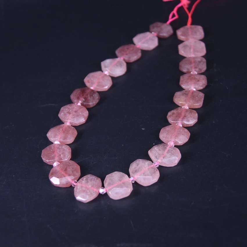 22 шт/прядь граненые Клубничные кварцевые плиты саморезы свободные бусины