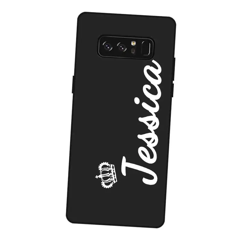 Flower Custom Name DIY Black Soft TPU Silicone Case Cover For Samsung Galaxy Note 3 4 5 8 9 10 Plus M10 M20 M30 Grand Prime |