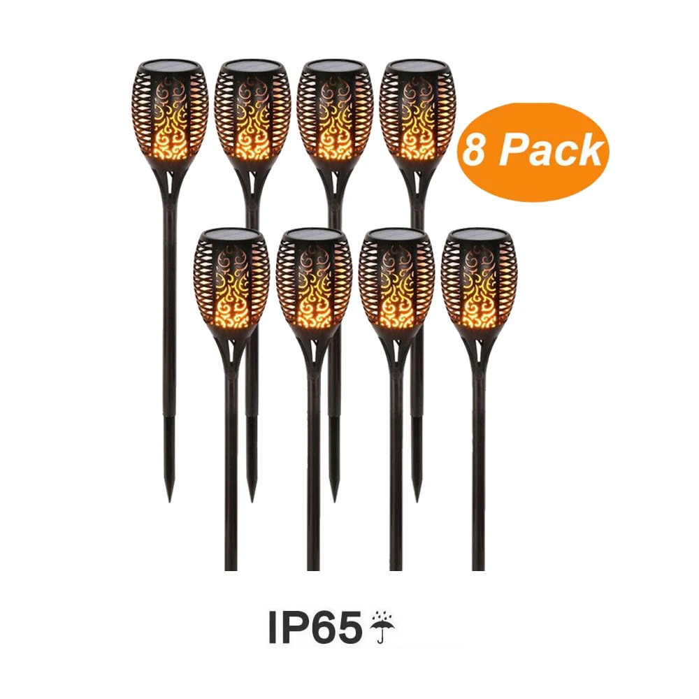 Уличный фонарь на солнечной батарее с мерцающим пламенем Водонепроницаемый