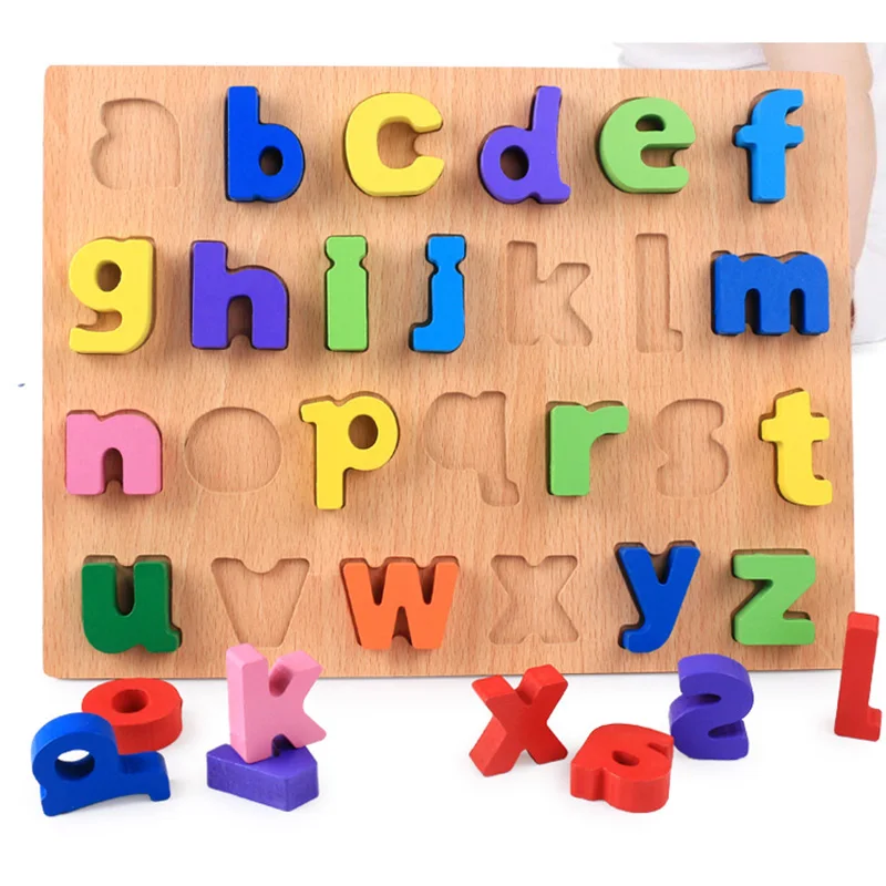 

Math and Letters Baby Wooden Puzzle Children Early Education Puzzle Building Blocks 26 Alphabets Matching 1-6 Years Old Gift Toy