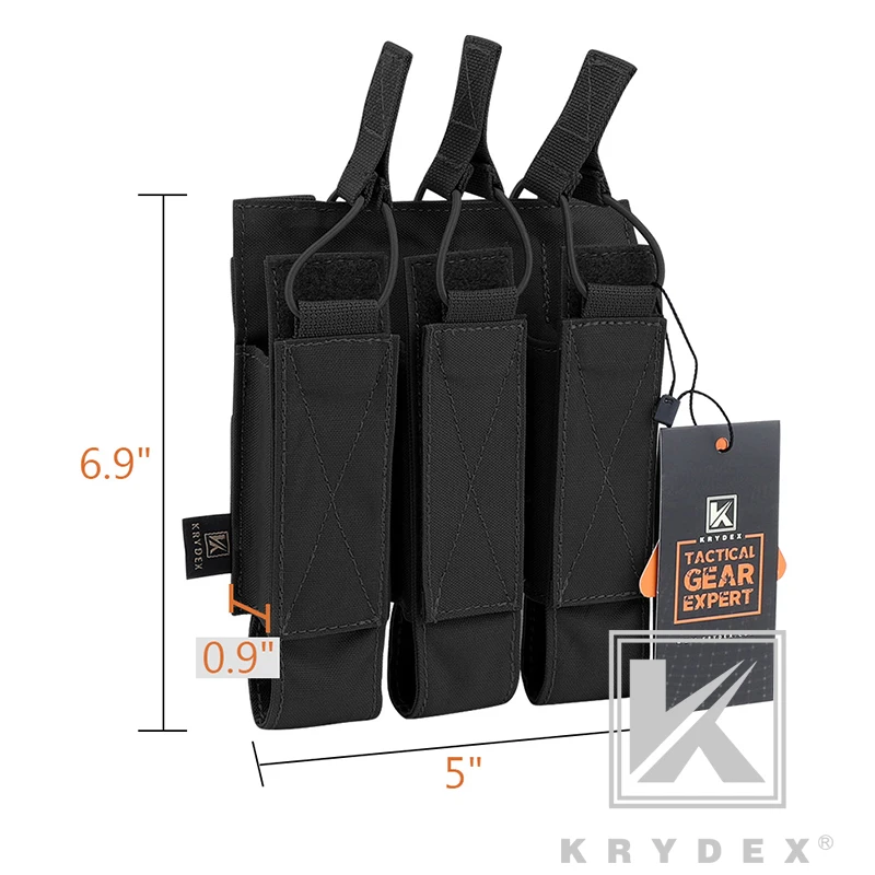KRYDEX для MP5 MP7 KRISS Тройная сумка магазина тактическая модульная облегченная с