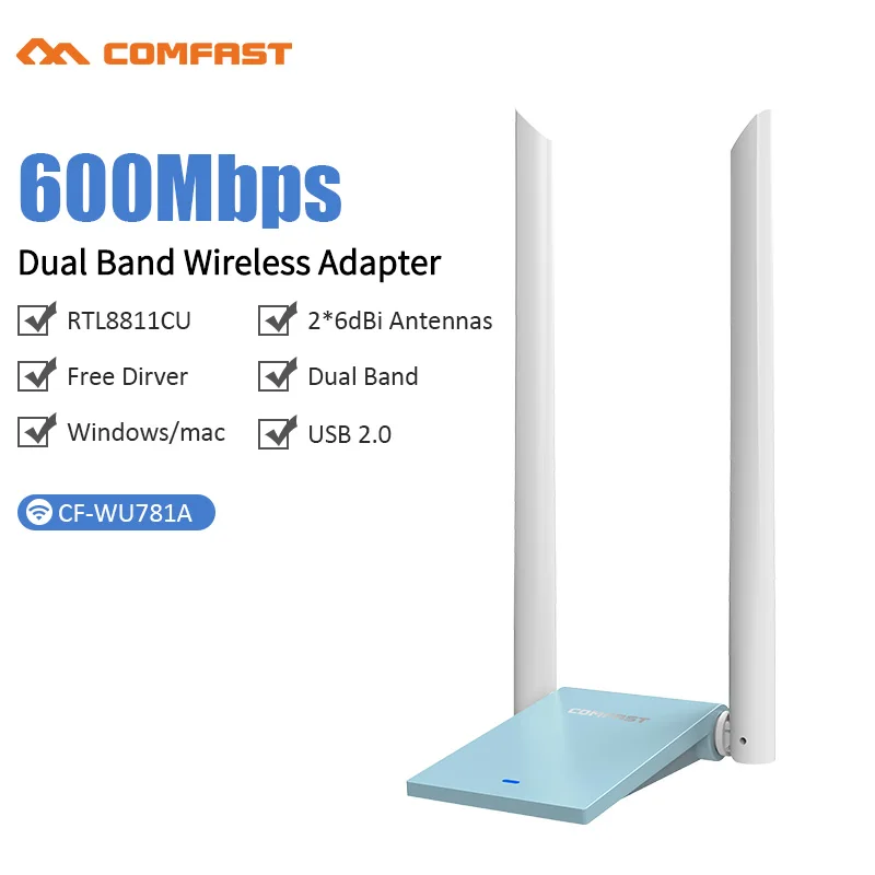 Comfast USB 3 0 беспроводной Wifi адаптер двухдиапазонный 2 4 + 5 ГГц 600 -1900 Мбит/с 802.11AC 802 11