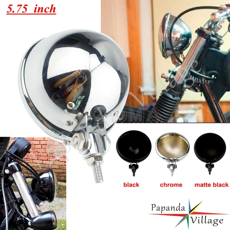 

5,75 ''круглая светодиодная ретро-лампа для Harley Softail FX/FL Scrambler 5-3/4'' Custom ведро фары Chrome Shell