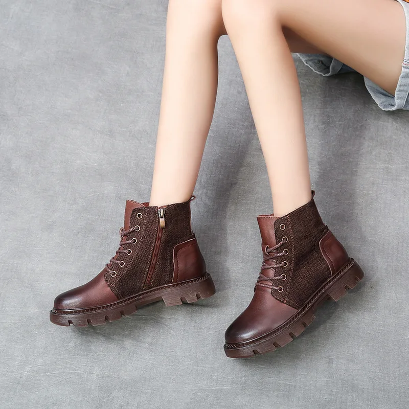 PEIPAH/Модные женские осенние ботильоны из натуральной кожи женская обувь на